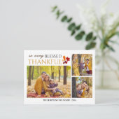 Cartes Pour Fêtes Annuelles Simple Elegant Script grâces famille 3 photo (Debout devant)