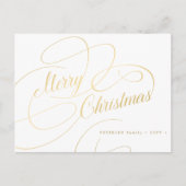 Cartes Pour Fêtes Annuelles Simple élégant script or Joyeux Noël (Devant)