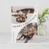 Cartes Pour Fêtes Annuelles Simple élégant stylish 3 PHOTO Noël Code QR (Debout devant)