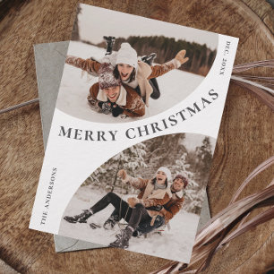 Cartes Pour Fêtes Annuelles Simple élégant stylish 3 PHOTO Noël Code QR