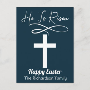 Cartes Pour Fêtes Annuelles simple élégante calligraphie de Pâques croix chrét