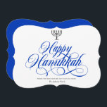 Cartes Pour Fêtes Annuelles Simple élégante calligraphie heureux hanoukka<br><div class="desc">Calligraphie simple et élégante heureux hanoukka Holiday Card</div>