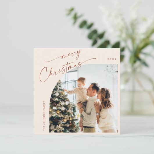 Cartes Pour Fêtes Annuelles Simple élégante et élégante PHOTO Noël Salutation (Debout devant)