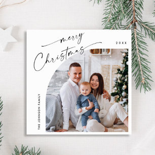 Cartes Pour Fêtes Annuelles Simple élégante et élégante PHOTO Noël Salutation