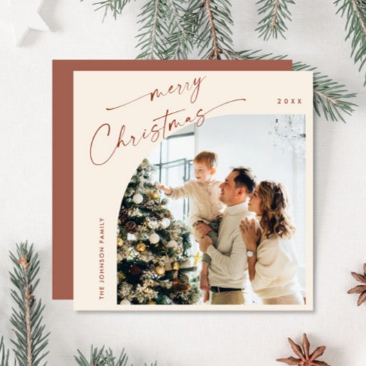 Cartes Pour Fêtes Annuelles Simple élégante et élégante PHOTO Noël Salutation