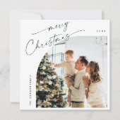 Cartes Pour Fêtes Annuelles Simple élégante et élégante PHOTO Noël Salutation (Devant)