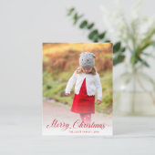 Cartes Pour Fêtes Annuelles Simple élégante Rouge Script moderne Noël (Debout devant)