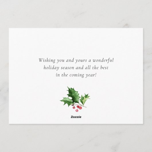 Cartes Pour Fêtes Annuelles Simple élégante voeux de Noël joyeux (Dos)