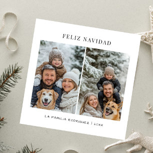 Cartes Pour Fêtes Annuelles Simple espagnol Noël 2 Photo Feliz Navidad