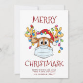 Cartes Pour Fêtes Annuelles Simple et amusant Christ-Mask Reindeer Salutation (Devant)