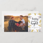 Cartes Pour Fêtes Annuelles Simple et brillant | LGBT Photo Holiday Card (Devant / Derrière)