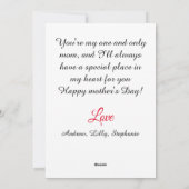 Cartes Pour Fêtes Annuelles Simple et chic | Cadeau de fête des mères  Collage (Dos)