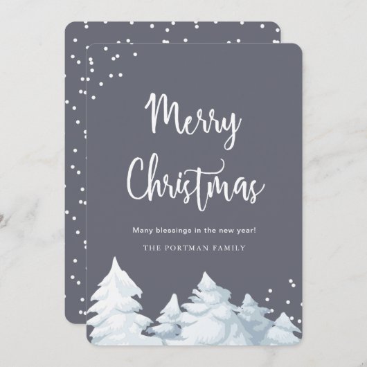 Cartes Pour Fêtes Annuelles Simple et élégant Joyeux Noël (Devant / Derrière)