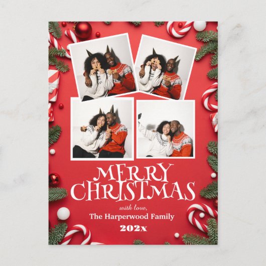 Cartes Pour Fêtes Annuelles simple et élégant Photo de famille moderne (Devant)