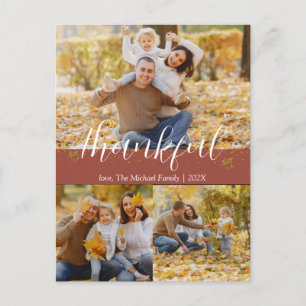 Cartes Pour Fêtes Annuelles Simple famille Thanksgiving d'automne   Collage de