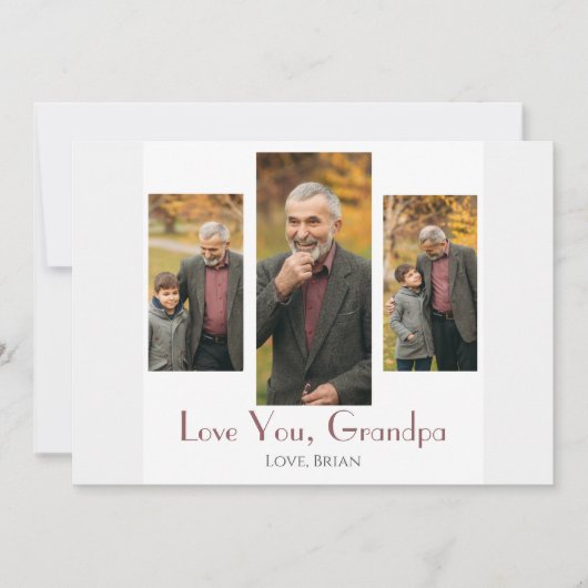 Cartes Pour Fêtes Annuelles simple Fête des pères heureuse, grand-père trois p (Devant)