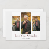 Cartes Pour Fêtes Annuelles simple Fête des pères heureuse, grand-père trois p (Devant / Derrière)