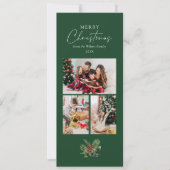 Cartes Pour Fêtes Annuelles Simple feuillage vert Famille de Noël Photo (Devant)