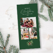 Cartes Pour Fêtes Annuelles Simple feuillage vert Famille de Noël Photo
