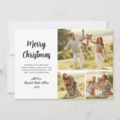 Cartes Pour Fêtes Annuelles Simple Foliage vert 3 Multi Photo Noël (Devant)