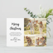 Cartes Pour Fêtes Annuelles Simple Foliage vert 3 Multi Photo Noël (Debout devant)