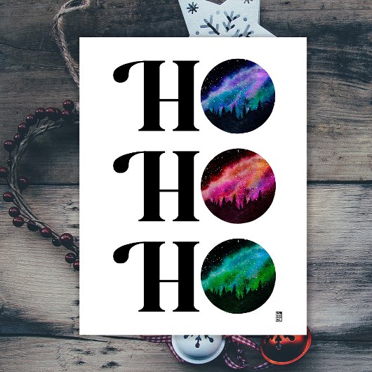 Cartes Pour Fêtes Annuelles Simple Galaxy Gras HO HO HO Noël