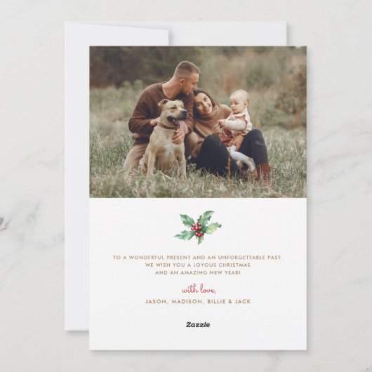 Cartes Pour Fêtes Annuelles Simple Gold Foil Script Joyeux Noël 2 Photo (Dos)