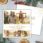 Cartes Pour Fêtes Annuelles Simple Gold Script 4 Multi Photo Noël
