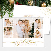 Cartes Pour Fêtes Annuelles Simple Gold Script 5 Photo Collage Noël