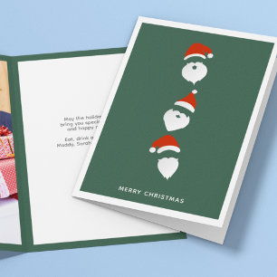 Cartes Pour Fêtes Annuelles Simple graphique moderne du Père Noël vert photo d