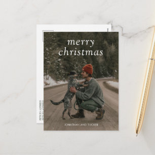 Cartes Pour Fêtes Annuelles Simple Green Photo Noël Moderne