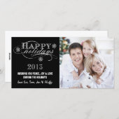 CARTES POUR FÊTES ANNUELLES SIMPLE HAPPY HOLIDAYS 2013 NOIR (Devant / Derrière)