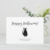 Cartes Pour Fêtes Annuelles Simple illustration de chat noir pour Halloween (Debout devant)