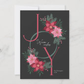 Cartes Pour Fêtes Annuelles Simple Joie Chaleureux Voeux Rose Noir (Devant)
