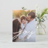 Cartes Pour Fêtes Annuelles Simple Joie manuscrite Script de Noël Photo (Debout devant)