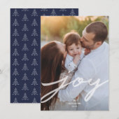 Cartes Pour Fêtes Annuelles Simple Joie manuscrite Script de Noël Photo (Devant / Derrière)