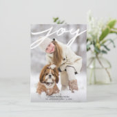 Cartes Pour Fêtes Annuelles Simple Joie manuscrite Script de Noël Photo (Debout devant)