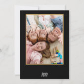 Cartes Pour Fêtes Annuelles Simple Joy 5 Photo Gold Script noir (Dos)