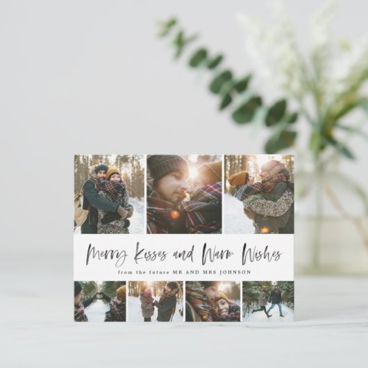 Cartes Pour Fêtes Annuelles Simple Joyeux Baisers Chaleureux Souhaits Enregist (Debout devant)