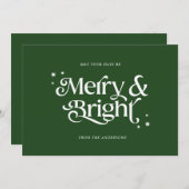 Cartes Pour Fêtes Annuelles Simple Joyeux et bon Noël (Devant / Derrière)
