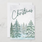 Cartes Pour Fêtes Annuelles Simple Joyeux Message Noël Deer In The Woods (Devant)