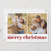 Cartes Pour Fêtes Annuelles Simple Joyeux Noël 2 Photo Noël (Devant)