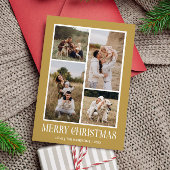 Cartes Pour Fêtes Annuelles Simple Joyeux Noël 4 Photo Collage | OR