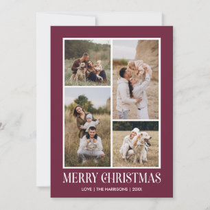 Cartes Pour Fêtes Annuelles Simple Joyeux Noël 4 Photo Collage PLUM