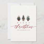 Cartes Pour Fêtes Annuelles Simple Joyeux Noël Aquarelle Script (Devant)