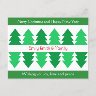 Cartes Pour Fêtes Annuelles Simple Joyeux Noël Green Tree Design