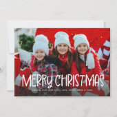 Cartes Pour Fêtes Annuelles Simple Joyeux Noël mignon amusement une photo (Devant)