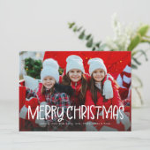 Cartes Pour Fêtes Annuelles Simple Joyeux Noël mignon amusement une photo (Debout devant)