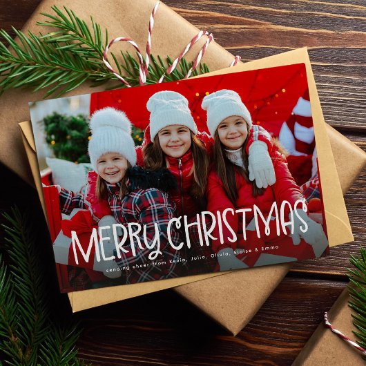 Cartes Pour Fêtes Annuelles Simple Joyeux Noël mignon amusement une photo