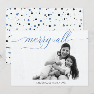 Cartes Pour Fêtes Annuelles Simple Joyeux Noël Photo Cobalt Bleu